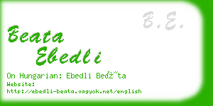 beata ebedli business card